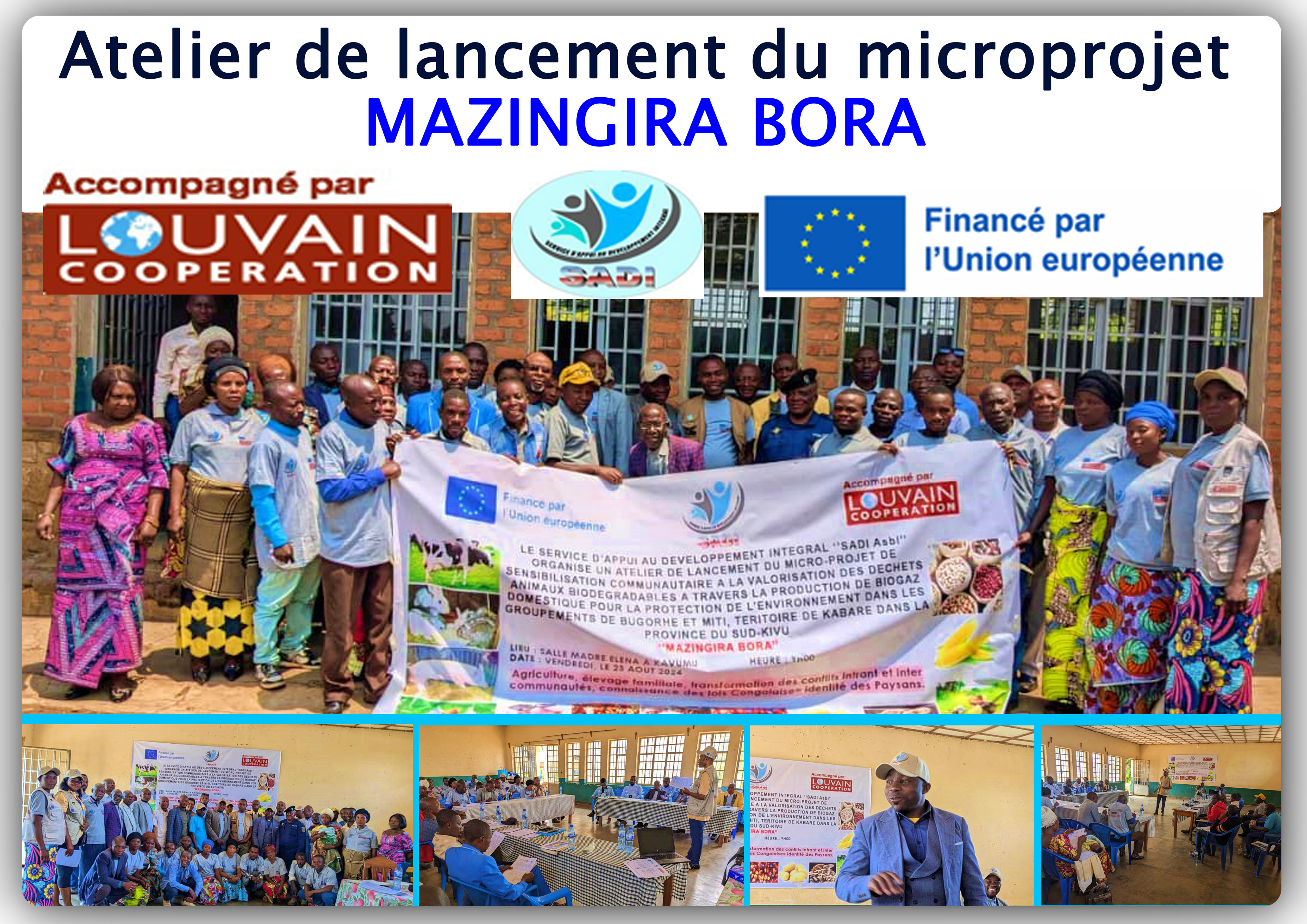 You are currently viewing LE SERVICE D&rsquo;APPUI AU DÉVELOPPEMENT INTEGRAL DU KIVU  » SADI-KIVU » LANCE OFFICIELLEMENT LE MICRO PROJET MAZINGIRA BORA EN FAVEUR DES POPULATIONS RIVERAINES DU PNKB A KABARE DANS LA PROVINCE DU SUD-KIVU.